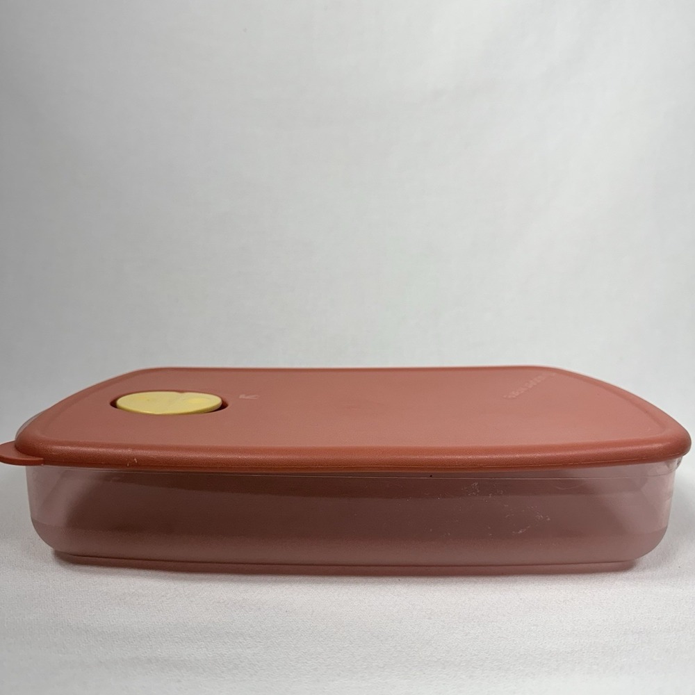 Set Of 5 Vintage Rock N Serve Tupperware Orange w Yellow Vent Lids - Picture 14 of 16